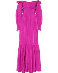 Self-Portrait Maxikleid aus Taft - Lila