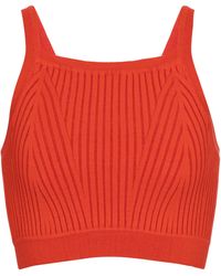 Live The Process Ribbed-knit Crop Top - Red