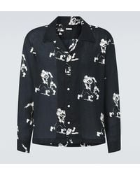 Bode - Football Silhouette Printed Linen Shirt - Lyst