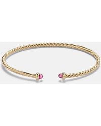 David Yurman - Cablespira Flex Micro 18Kt Cuff Bracelet With Tourmaline - Lyst