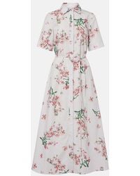 Erdem - Floral Cotton Shirt Dress - Lyst
