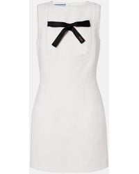 Prada - Bow-Detail Virgin Wool Minidress - Lyst
