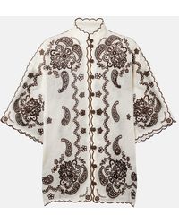 Zimmermann - Ascension Embroidered Linen Shirt - Lyst
