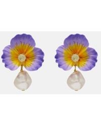 Jennifer Behr - Embellished Floral Drop Earrings - Lyst