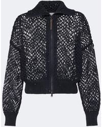 Brunello Cucinelli - Open-Knit Sequined Linen-Blend Cardigan - Lyst