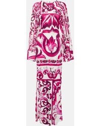 Dolce & Gabbana - Majolica Printed Maxi Dress - Lyst