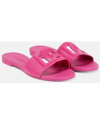 Dolce & Gabbana - Dg Logo Mini Sandals With Embossed Rubber Sole - Lyst