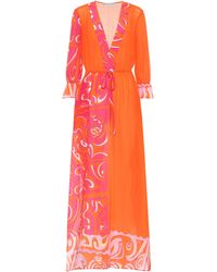 Emilio Pucci Kaftan aus Baumwolle und Seide - Orange
