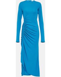 Givenchy - Ruched Crepe Midi Dress - Lyst