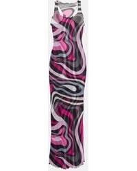 PUCCI - Marmo Tulle Maxi Dress - Lyst