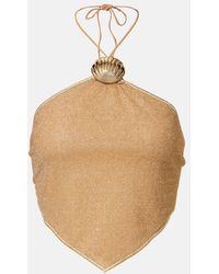 Oséree - Lumiere Halterneck Crop Top - Lyst