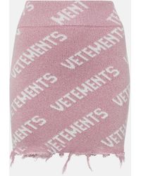 Vetements - Monogram Wool-blend Miniskirt - Lyst