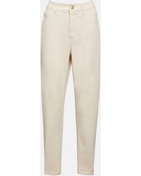 Brunello Cucinelli - High-rise Cotton Pants - Lyst