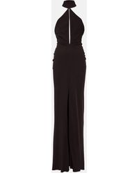 Tom Ford - Cutout Halterneck Sable Jersey Gown - Lyst