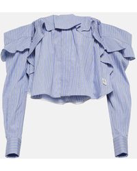 Sacai - X Thomas Mason Striped Cotton Shirt - Lyst