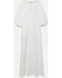 Adriana Degreas - Puff-Sleeve Cotton Maxi Dress - Lyst