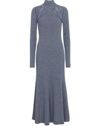 Nanushka Midikleid Anaira aus Wolle - Blau