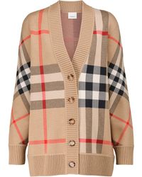 Womens Jumpers and knitwear Burberry Jumpers and knitwear Burberry Palena Wool Blend Knit Cardigan in Beige Pink 