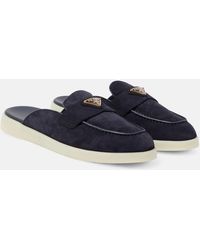 Prada - Saint Tropez Suede Slippers - Lyst