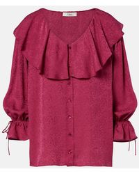 Chloé - Bluse Aus Seiden-Jacquard - Lyst