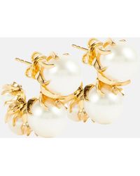 Bottega Veneta Vergoldete Ohrringe Sphere mit Perlen - Mettallic