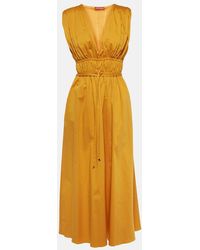 Altuzarra - Fiona Ruched Cotton-Blend Midi Dress - Lyst