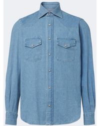 Eleventy - Denim Western Shirt - Lyst