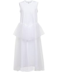 Noir Kei Ninomiya Cotton And Tulle Dress - White