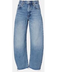 FRAME - Bubble Cropped Barrel-Leg Jeans - Lyst