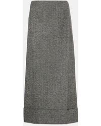 Prada - Wool Midi Skirt - Lyst