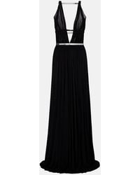 Alaïa - Vestido De Fiesta Drapeado Con Piel - Lyst