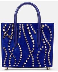Christian Louboutin - Paloma Mini Velour And Leather Tote Bag - Lyst
