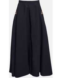 Valentino - Crepe Couture A-line Midi Skirt - Lyst