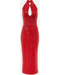 Rasario - Sequined Cutout Midi Dress - Lyst
