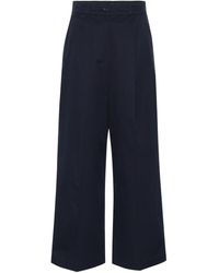 Max Mara Amico High-rise Wide-leg Pants - Blue