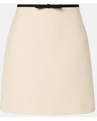 Valentino - Bow-Detail Wool-Blend Tweed Miniskirt - Lyst