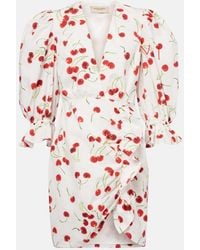Adriana Degreas - Puff-Sleeve Cotton-Blend Minidress - Lyst