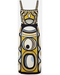 La DoubleJ - Buy Me A Martini Printed Satin Midi Dress - Lyst