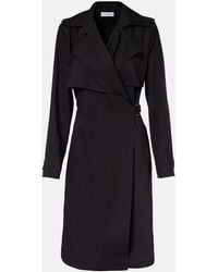 Burberry - Belted Wool Wrap Dress - Lyst
