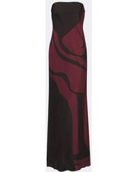 SIR. - Printed Silk Satin Maxi Dress - Lyst