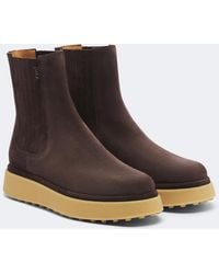Tod's - Gommino Suede Platform Ankle Boots - Lyst