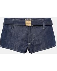 Miu Miu - Shorts Di Jeans A Vita Bassa - Lyst
