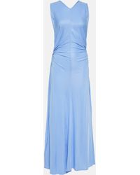 Bottega Veneta - Ring-detail Draped Jersey Maxi Dress - Lyst