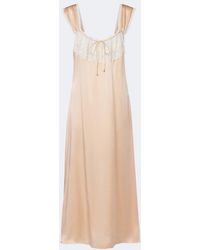 Chloé - Lace-Trimmed Silk Satin Midi Dress - Lyst
