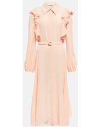 Chloé - Ruffled Silk Shirt Dress - Lyst