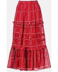 Isabel Marant - Diya Printed Cotton Maxi Skirt - Lyst