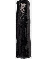 ROTATE BIRGER CHRISTENSEN - Sequined Strapless Maxi Dress - Lyst