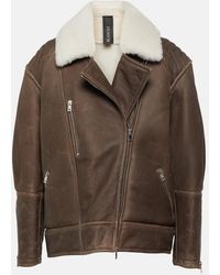 Blancha - Shearling-Trimmed Leather Jacket - Lyst
