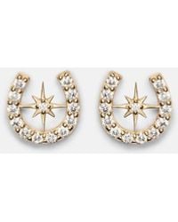 Sydney Evan - Horseshoe Starburst 14Kt Stud Earrings With Diamonds - Lyst