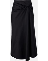 Max Mara - Paggi Gathered Cotton-Blend Midi Skirt - Lyst